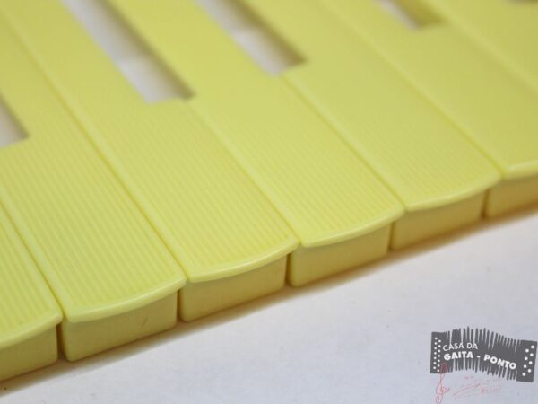 Teclado Amarelo Riscado p/ Acordeon Todeschini 80 Baixos 19,2mm - Cód.TC54 - Image 2