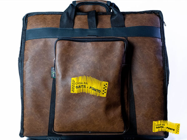 Bag Premium p/ Acordeon 120bx Tamanho Reduzido c/ Alça de Mão e Mochila Cor Caramelo - Cód.BP08