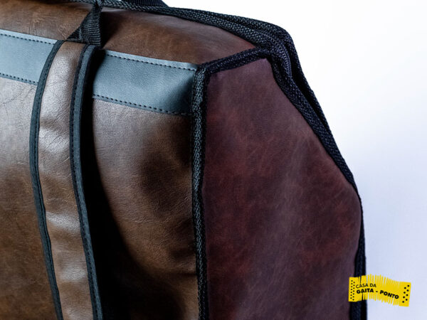 Bag Premium p/ Acordeon 120bx Tamanho Reduzido c/ Alça de Mão e Mochila Cor Caramelo - Cód.BP08 - Imagem 2