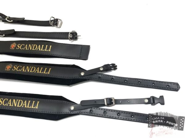 Conj. Alças de Ombro e Baixos Super Luxo Scandalli Mod. Italiano p/ Gaita Ponto c/ 6cm de Largura Couro/Veludo - Cód.CVS553-3 - Imagem 3
