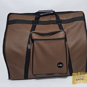 Bag Premium p/ Acordeon 120bx Tamanho Cassoto c/ Alça de Mão e Mochila Cor Caramelo - Cód.BP11