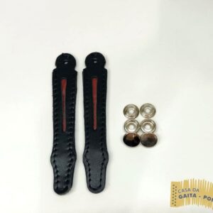Par de Fecho de Fole Preto c/ Vermelho Vazado Modelo Todeschini (12,5cm) - Cód.25V-6